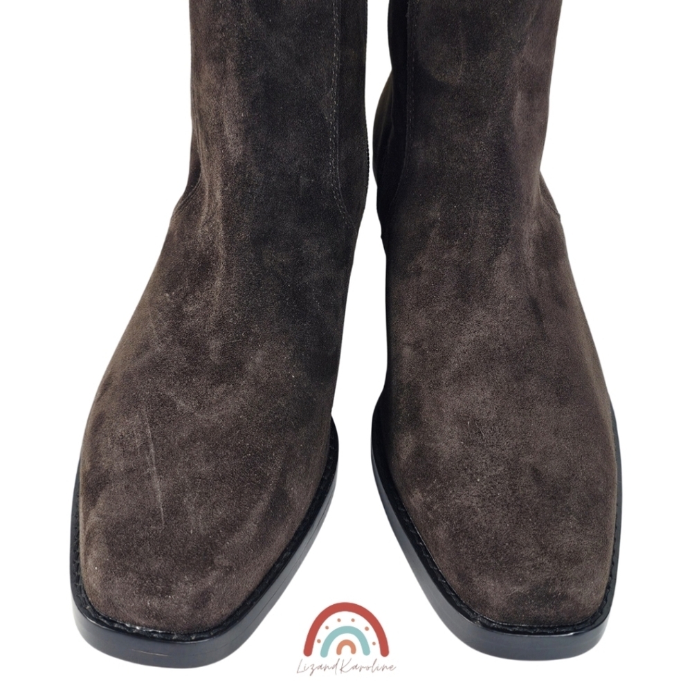 New! Madewell The Idris Ankle Boot in Suede Dark Carob - Picture 9 of 13